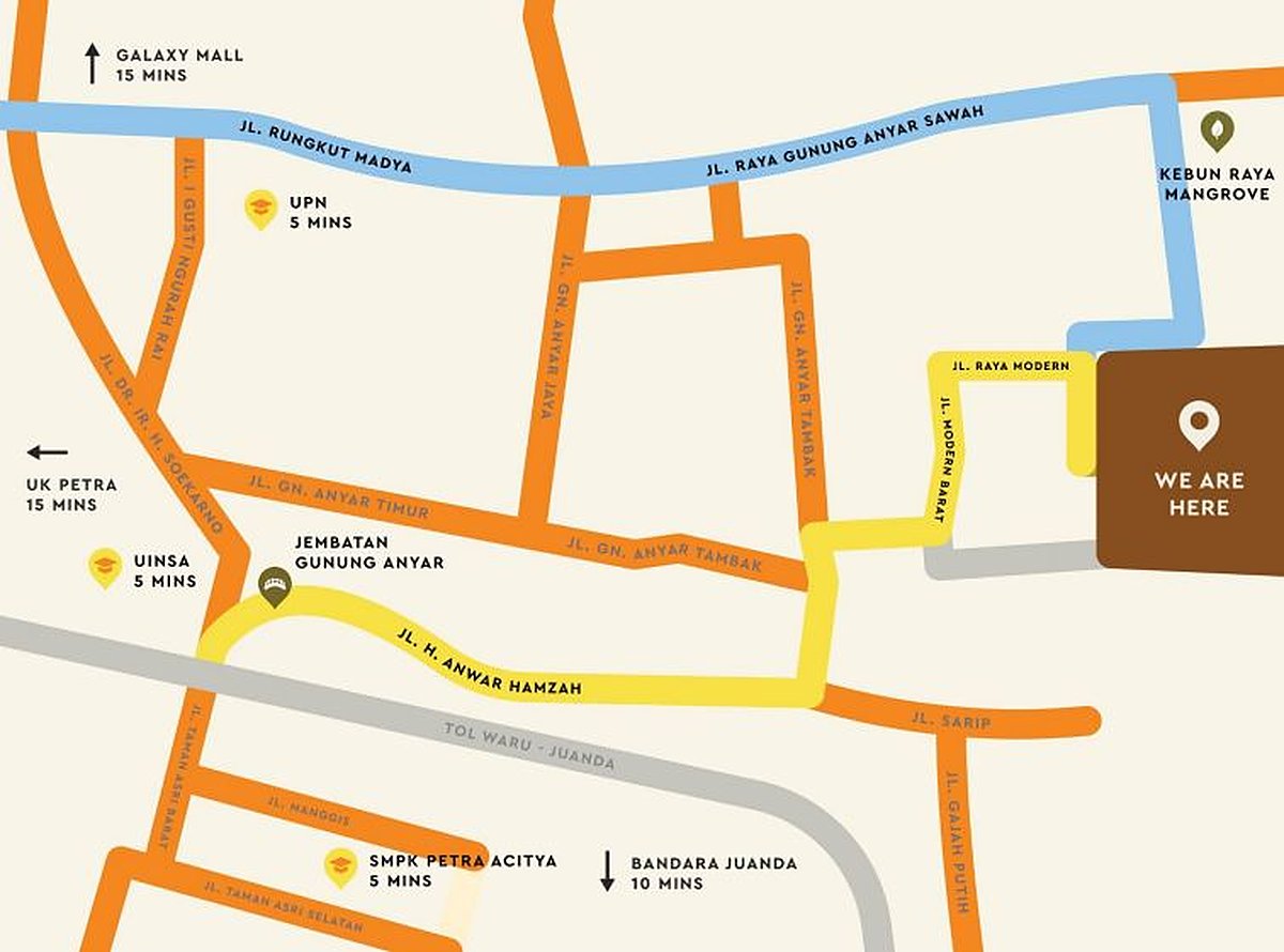 KINI 20 Peta lokasi KINI Amesta Living Surabaya Timur